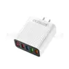 Cargador Múltiple de 4 Puertos USB con Pantalla Digital, Cabezal de Carga Adecuado para Teléfonos Móviles Apple y Android, Adaptador de Corriente 5V2.4A