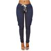 Calça Pencil Europeia e Americana Transfronteiriça Temu Calça Casual Feminina Europeia e Americana Mais Vendida com Múltiplos Bolsos Cordão Cadarço com Cinto
