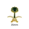 Emblema Nacional da Arábia Saudita Insígnia Adesivo de Telefone Padrão Palmeira Faca Curva Insígnia de Metal Presente Comemorativo Fonte de Fábrica Transfronteiriça