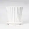 Set de Lavabos de Fábrica Fuente de Amazon con Rayas Verticales Asimétricas, Boca Abierta con Soporte Inferior, Escritorio Interior, Plástico Espesado para Plantas Verdes