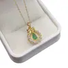 Accesorios de Colgante de Esmeralda Natural Transfronterizos para Mujeres Nicho de Alta Gama Joyería de Plata 925 4*5mm Moda Venta Directa de Fábrica