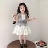 Vestido de Verão para Meninas 2026 Novo Estiloso Infantil Fino Vestido Regata Menininha Verão Algodão Vestido Princesa
