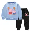 Conjunto de Dos Piezas para Niños Estilo Coreano con Globos, Suéter y Pantalones, Traje de Algodón con Mangas Largas de Cerdito, Primavera y Otoño 2023