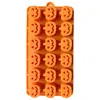 Molde de silicone para sobremesa de Halloween transfronteiriço, 18 cavidades, cabeça de abóbora, molde de chocolate, forma de cozimento caseira, molde de silicone DIY