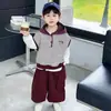 Conjunto de Tres Piezas Rayado de Algodón para Niños de Primavera y Otoño Estilo Coreano Suave y Cómodo para Niños Ropa Suelta Transpirable para Bebé
