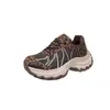 Tênis Chunky estilo europeu com sola grossa e estampa de leopardo para mulheres, nova coleção outono 2026, versátil, casual, leve, retrô e esportivo