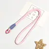 Estilo Ins Corda Curta Trançada Cordão para Celular Chaveiro Colorido Candy Corda Artesanal Unissex Pulso Cordão Anti-Perda Removível