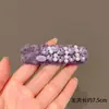 Novo Presilha de Cabelo Roxo de Pelúcia com Strass Estilo Coreano, Elegante Presilha de Franja Exquisita com Pérolas, Acessório de Cabelo Versátil para Lado