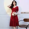 Vestido de Novia Rojo para la Novia, Adecuado para el Uso Diario, Verano 2026 Compromiso Anfitrión Banquete Elegante Vestido de Cóctel para Mujer