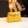 Bolso Pequeño Patrón de Cocodrilo Bolso Kelly Cuero Genuino Bolso de Mujer 2026 Nueva Moda Bolso de Hombro Segunda Generación Bolso Cruzado Mini