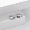 Brincos de Prata Esterlina S925 Estilo Coreano Novo Moderno e Simples Elegantes Inlaid com Joias Exclusivas Coloridas Estilo Cool para Mulheres