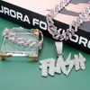 Venda Quente Transfronteiriça Cool Super Flash Cheio de Diamante FLASH Letra Moda Criativa Cravejado de Diamante Corrente Cubana Raio Hip-hop Pingente