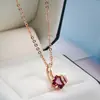 Europa y Estados Unidos joyería explosiva transfronteriza de Amazon cadena de clavícula de oro rosa 585 colgante de circón Collar de moda