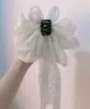 Pinza para el pelo de algodón de azúcar con lazo de malla Mori para el pelo, pinza de tiburón elegante para el pelo de la parte posterior de la cabeza, tocado