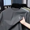 Nueva Camiseta Casual de Manga Corta con Cuello Redondo para Hombre de Verano Moda para Mediana Edad Todo Fósforo Transpirable Top Comercio Exterior Pelo