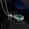 Colgante de Esmeralda Cultivada con Forma de Gota de Agua Transfronterizo con Cadena para Clavícula con Piedras Preciosas de Colores Colgante Retro Europeo y Americano Elegante Regalo para Madre 2025