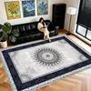 Tapete de chão estilo persa Amazon transfronteiriço, cobertura total de área grande, fácil de manter, tapete de mesa de centro, tapete de cachemira sintética para sala de estar e quarto