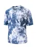Roupas Coloridas Tie-Dye de Alta Elasticidade e Secagem Rápida para Homens para Caminhada e Montanhismo ao Ar Livre Camiseta Respirável e Bonita de Manga Curta Conjunto Casual de Verão