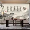 Nuevo Papel Tapiz Estilo Chino 8D para Sala de Té, Papel Tapiz de Fondo para Pared de Salón de Té, Mural de Arte del Té, Papel Tapiz No Tejido Retro Zen para Sala de Estar