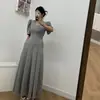 Vestido Elegante Delgado de Manga Larga Abullonada Estilo Coreano Dongdaemun Nuevo Primavera/Verano 2026