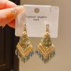 Agulha de prata diamante cristal flor tassel brincos personalizados brincos de moda leve luxo high-grade brincos fábrica atacado