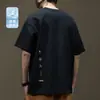 Camiseta Fresca Bordada de Manga Corta para Hombre, Estilo Nuevo de Verano, Top Pesado de Media Manga, Corte Holgado, Ropa para Hombre de Tallas Grandes