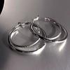 Aretes Grandes de Doble Círculo de Estilo Simple y Cool para Mujer Nuevo Temperamento a la Moda Personalidad de Alta Gama Joyería Versátil para la Oreja