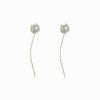 Pendientes de plata con diseño único y sencillo con forma de perla cuadrada y temperamento japonés y coreano para mujer, nueva moda a la moda que combina con todo.