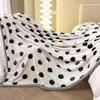 Manta de veludo de leite espessa, manta dupla face de fleece, lençol de cama de fleece de coral, manta de cochilo de peça única para dormitório estudantil