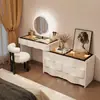 2026 Nuevo Tocador de Madera Maciza Dormitorio Simple Moderno Pequeño Estilo Crema Mesita de Noche Mesa de Maquillaje Tocador Gabinete Integrado