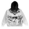Sudadera con capucha de manga larga estilo retro americano 2026 Hip-Hop Personalizada Bloques de color Gradiente Estampada para Hombres y Mujeres Parejas Otoño