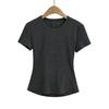6059-25 Nova Primavera Estilo Americano Spice Girl Sexy Oco Costas Curtas Gola Redonda Manga Curta Camisa Camiseta