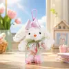 Nuevo peluche vestido de princesa conejo de orejas largas llavero colgante lindo caricatura muñeca Lolita decoración de bolsa de niña