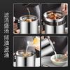 Olla de aceite de acero inoxidable 304, olla con filtro de aceite de gran capacidad, olla de aceite doméstica con malla filtrante, olla con filtro de aceite, tanque de almacenamiento de aceite, taza de filtro