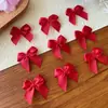 Série vermelho e preto acessórios de acabamento de renda com laço porta-cartão de renda crachá conjunto de acessórios decorativos feitos à mão acabamento branco e vermelho