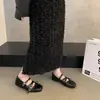 2026 Novo Estilo Retrô Francês Bico Quadrado Laço Tira Única Sapatos Mary Jane para Mulheres Sapatilhas Baixas