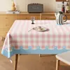 Toalha de Mesa Xadrez Minimalista Impermeável à Prova de Óleo Lavável Resistente ao Calor Estilo Ins Retangular para Mesa de Jantar Pvc Simples Toalha para Mesa de Café