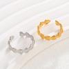 Anillo de Corazón de Acero Inoxidable Transfronterizo de Moda con Chapado en Oro de 18K Anillo Ajustable para Mujeres
