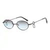 Nuevas gafas de sol metálicas ovaladas vintage transfronterizas, moda europea y americana, estilo hip-hop moderno y único, elegantes gafas de sol para mujer
