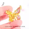 Loja de ouro com ouro e ouro de seda flutuante salto leve ouro borboleta pingente diy acessórios colar nova moda chinesa