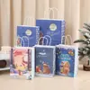 Saco de Papel Kraft Papai Noel Transfronteiriço Sacola Criativa Personalizada para Embalagem de Presente Sacola de Compras Manual para Doces de Festa Atacado
