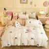 Juego de cama de cuatro piezas de terciopelo de leche de algodón AB invierno algodón coral franela ropa de cama sábanas juego de tres piezas