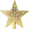 Ponteira de Árvore de Natal Estrela Ponteira de Árvore de Natal Acessórios Estrela de Cinco Pontas Plástica Suprimentos de Decoração de Natal Acessórios de Estrela de Natal