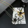 Collar Largo de Cadena con Flor Grande Retro Coreano para Mujer, Lujo Accesible, Joyería Elegante de Alta Gama, Cadena para Clavícula, Accesorios Versátiles