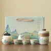 Caja de regalo portátil de alta gama para eventos corporativos, ceremonias de inauguración, juego de té portátil, recuerdo de empresa, regalo pequeño con impresión de logotipo