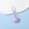 Chaveiro de resina macio e fofo de estrela rechonchuda de macaron, pingente de chaveiro com contas, charm de bolsa de desenho animado fresco e adorável