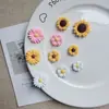 Patches de Girassol e Crisântemo Artificiais em Miniatura para Artesanato DIY, Cola Branca para Roupas Infantis, Presilhas de Cabelo, Elásticos de Cabelo e Decorações de Sapatos