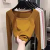 Atacado Transfronteiriço Outono e Inverno Gola Redonda Grande Veludo Quente Roupa Íntima Slim Elegante Manga Longa Camiseta Camisa Base Feminina