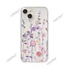 Produto de e-commerce transfronteiriço: Ilustração de trepadeira roxa capa de telefone transparente floral para iPhone 17, capa transparente de cobertura total amigável à pele