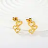 Conjunto de Colar com Pingente Coração Estilo Francês de Luxo Leve Europeu e Americano para Mulheres, Brincos e Pulseira Banhados a Ouro 18K da Moda e de Alta Qualidade Atacado